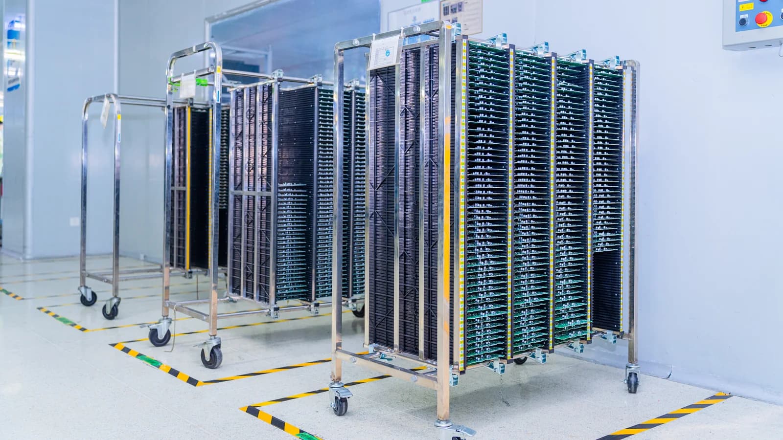 PCB storage racks for electronics production