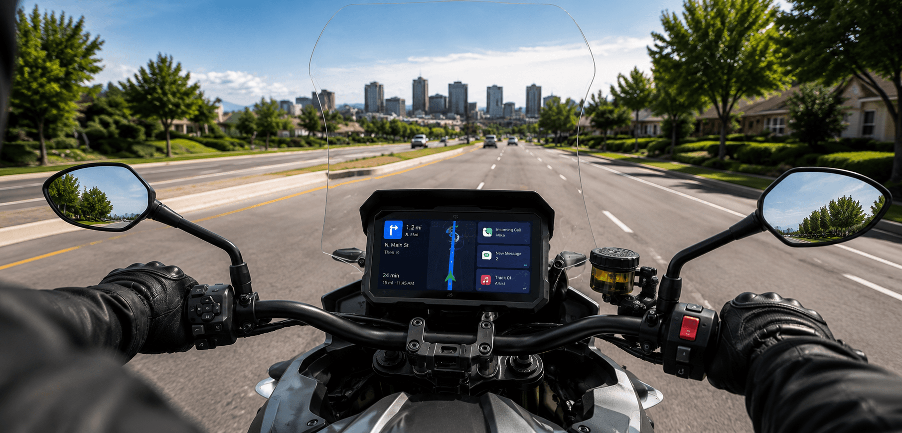 Motorcycle smart display road view