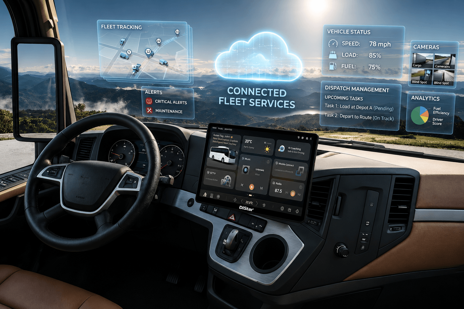 Smart vehicle terminal connected fleet dashboard
