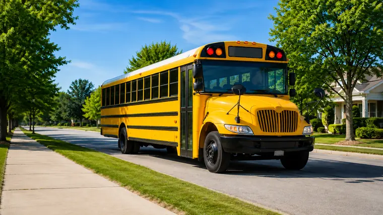 Bus solution image for school bus driver and student safety