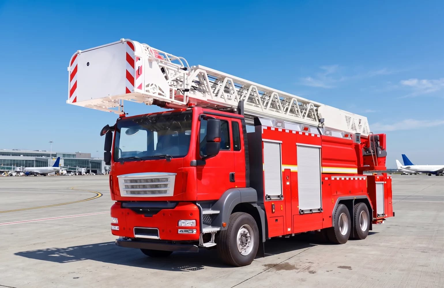 Airport fire truck for special vehicle safety and connected vehicle electronics solutions
