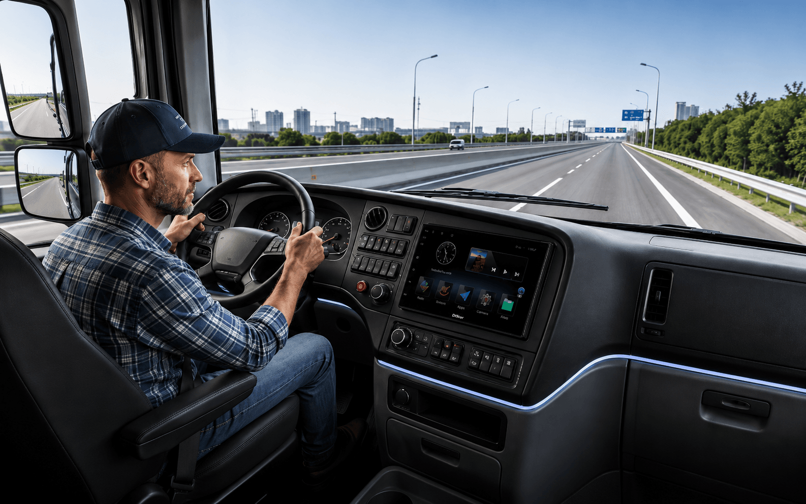 In-dash smart terminal integrated into a commercial vehicle dashboard