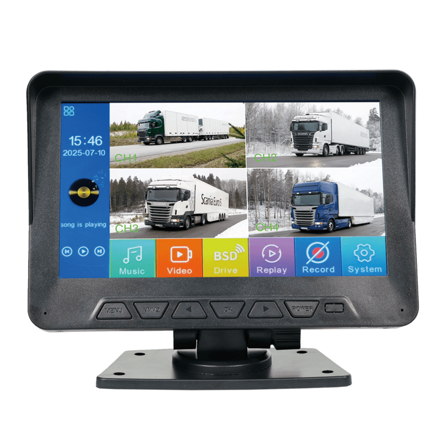 DST-M704B 7-inch Quad-Split Vehicle Safety Monitor product view 1