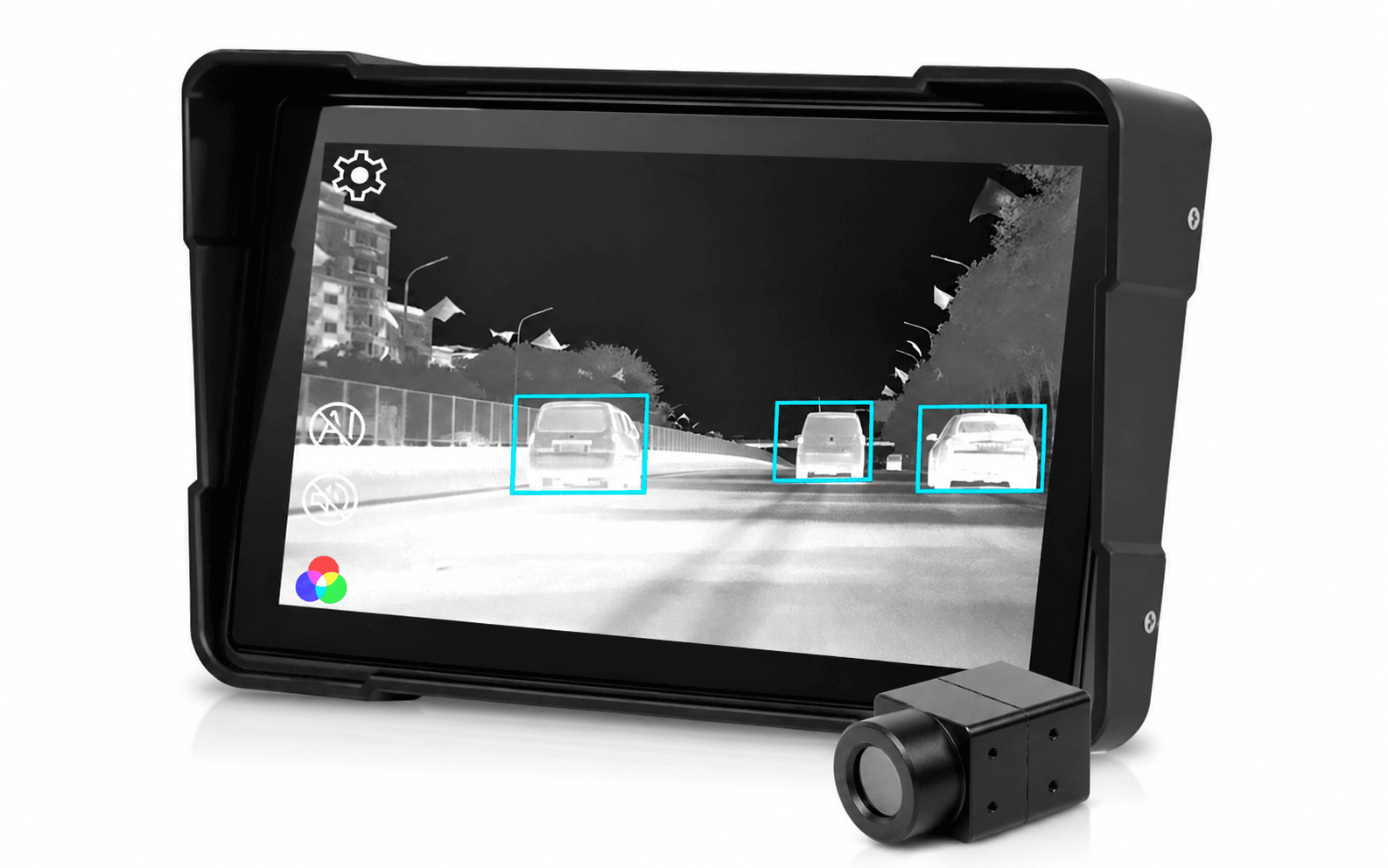 Thermal imaging monitor and camera for commercial vehicle driver interface