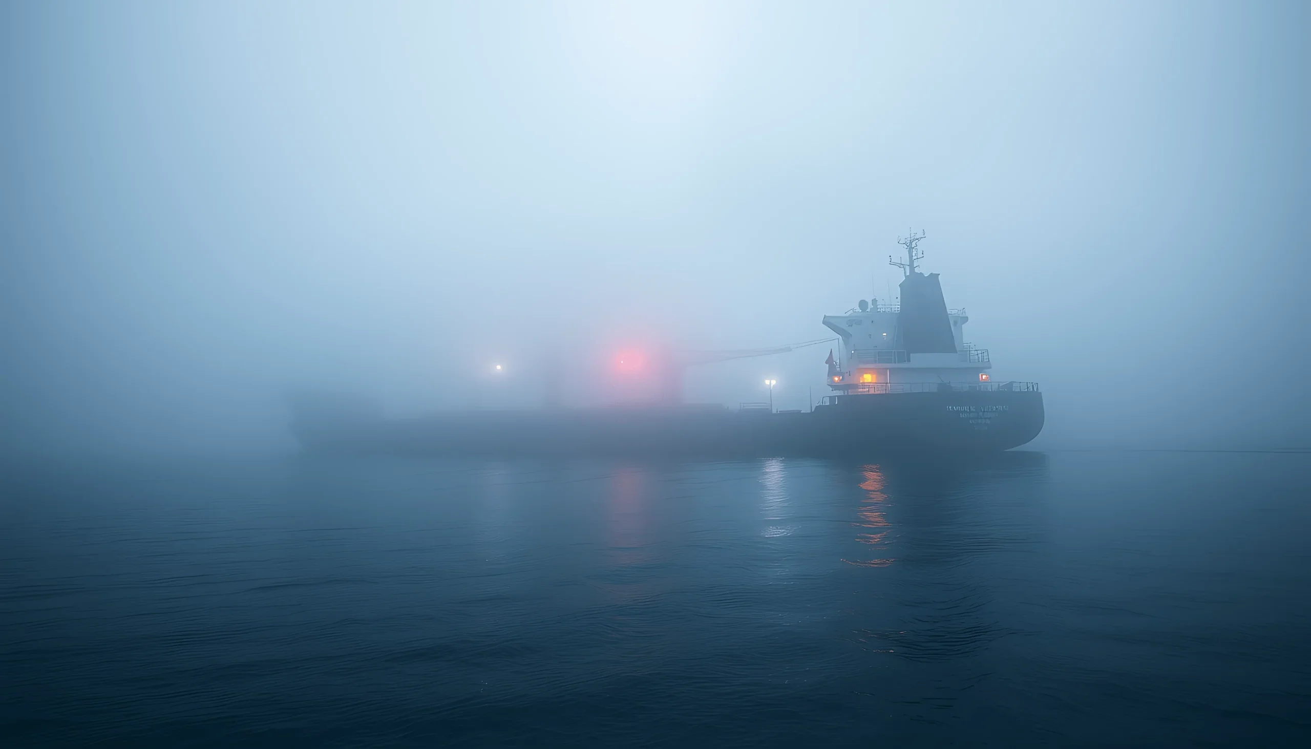 Vessel navigating through fog for marine thermal imaging context