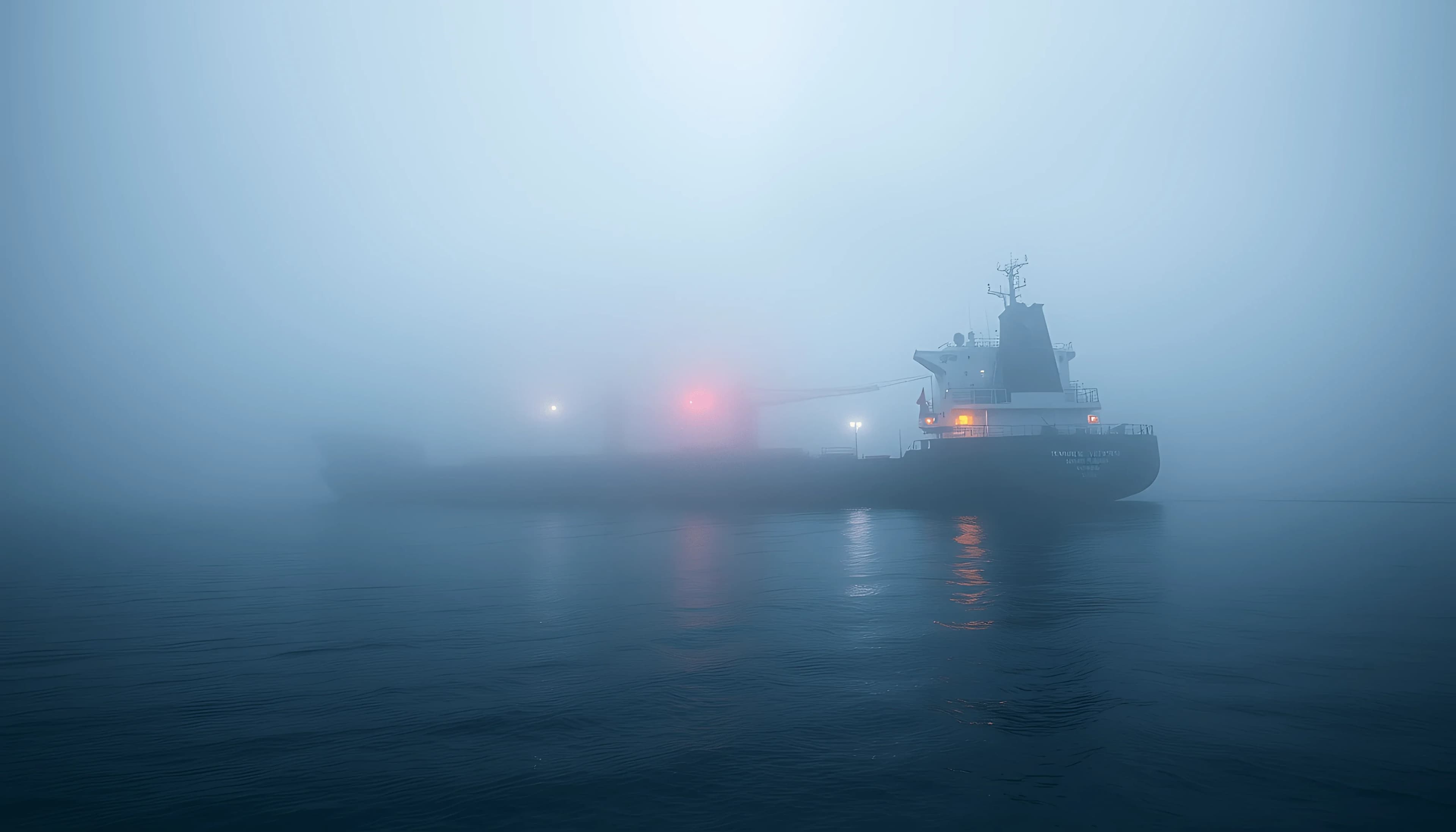 Vessel navigating through fog for marine thermal imaging context