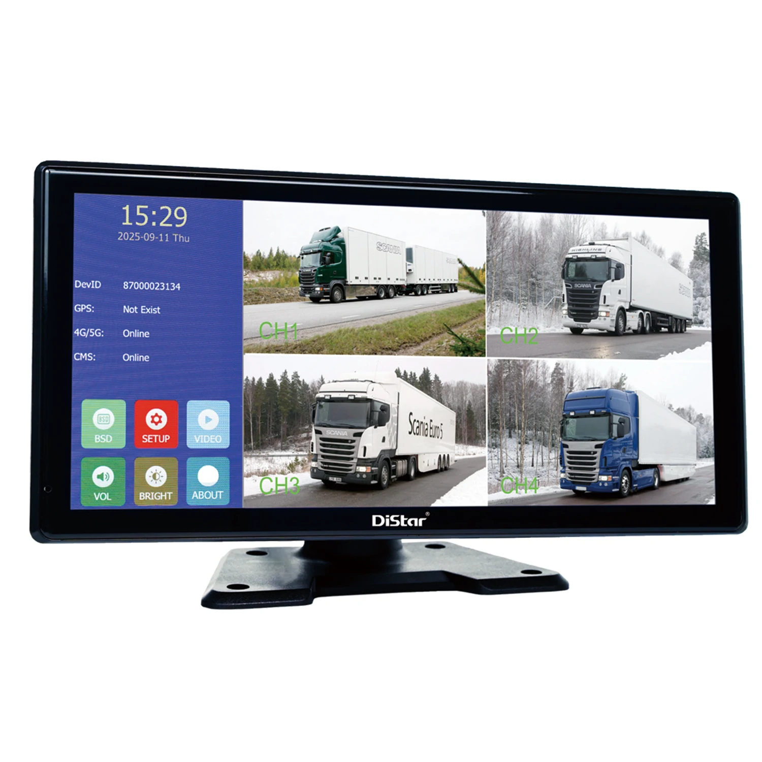 DST-C1036G 10.36-inch quad-split cloud-connected vehicle monitor